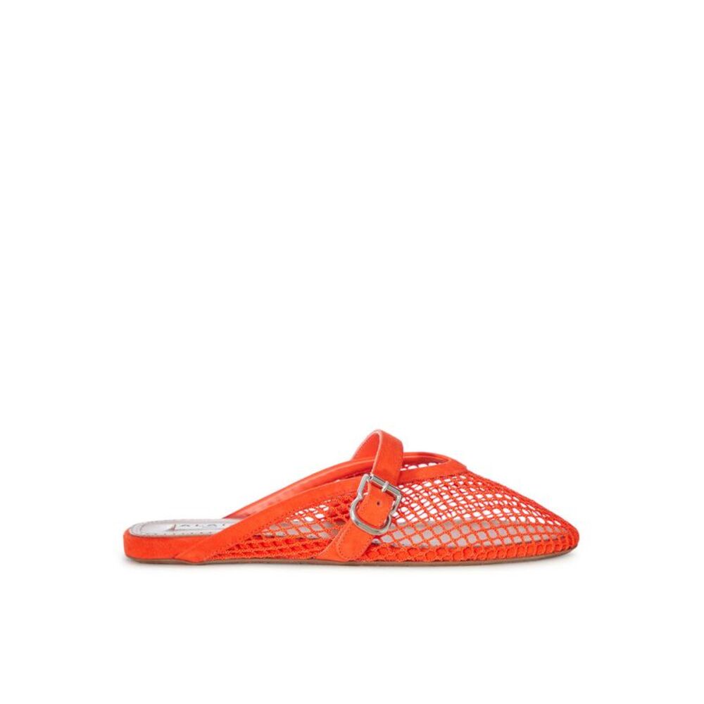 Alaia Women Flat Mule In Mesh And Suede